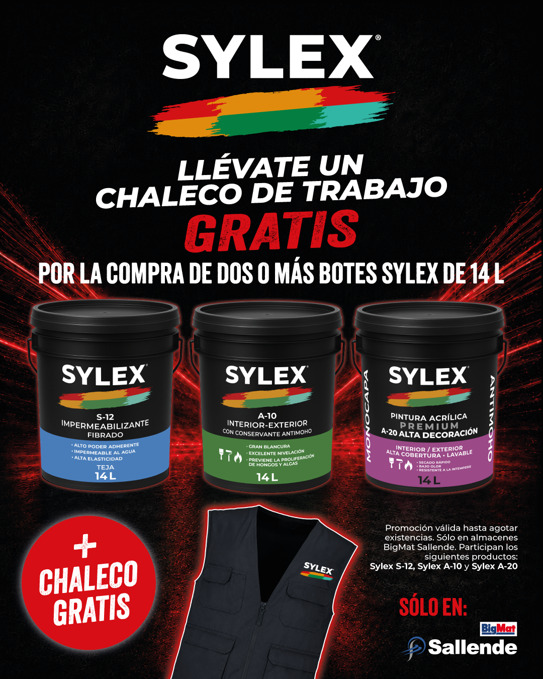 Promoción Sylex: chaleco de trabajo gratis